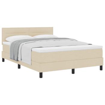 Boxspringbett mit Matratze Creme 140x190 cm Stoff