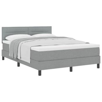 Boxspringbett mit Matratze Hellgrau 140x200 cm Stoff