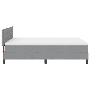 Boxspringbett mit Matratze Hellgrau 140x200 cm Stoff