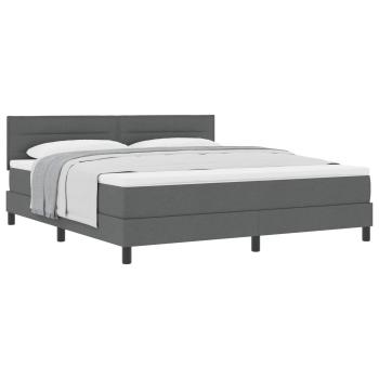 Boxspringbett mit Matratze Dunkelgrau 180x200 cm Stoff