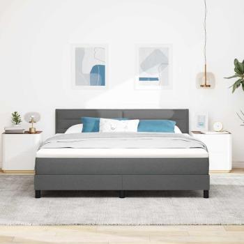 Boxspringbett mit Matratze Dunkelgrau 180x200 cm Stoff