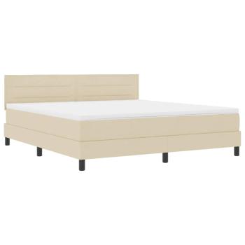 Boxspringbett mit Matratze Creme 180x200 cm Stoff