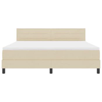 Boxspringbett mit Matratze Creme 180x200 cm Stoff