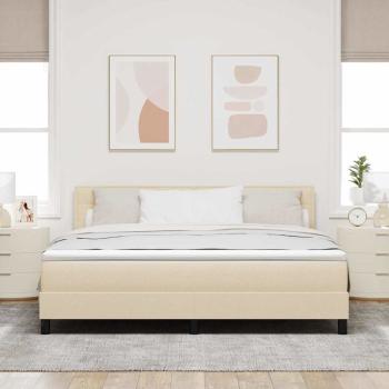 Boxspringbett mit Matratze Creme 180x200 cm Stoff