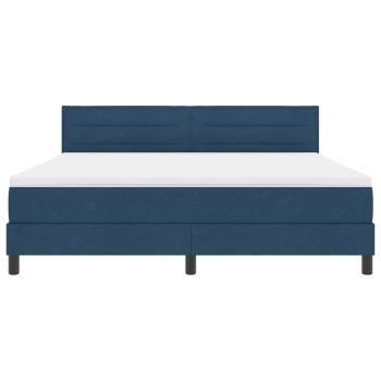 Boxspringbett mit Matratze Blau 180x200 cm Stoff