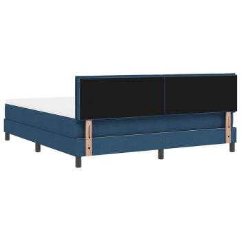 Boxspringbett mit Matratze Blau 180x200 cm Stoff