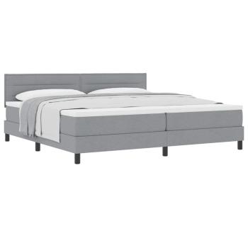 Boxspringbett mit Matratze Hellgrau 200x200 cm Stoff