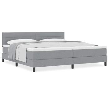 Boxspringbett mit Matratze Hellgrau 200x200 cm Stoff