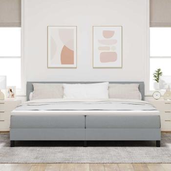 Boxspringbett mit Matratze Hellgrau 200x200 cm Stoff