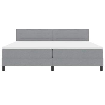 Boxspringbett mit Matratze Hellgrau 200x200 cm Stoff