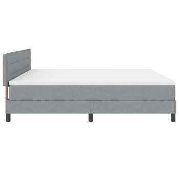 Boxspringbett mit Matratze Hellgrau 200x200 cm Stoff