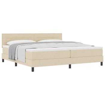 Boxspringbett mit Matratze Creme 200x200 cm Stoff