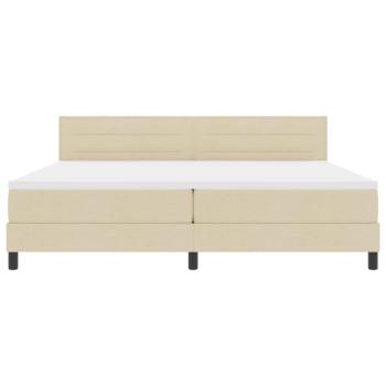Boxspringbett mit Matratze Creme 200x200 cm Stoff