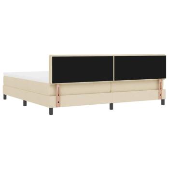 Boxspringbett mit Matratze Creme 200x200 cm Stoff