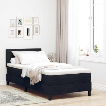 Boxspringbett mit Kopfteil Schwarz 90 x 190 cm Stoff