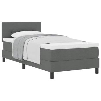 Boxspringbett mit Matratze Dunkelgrau 90x200 cm Stoff
