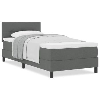 Boxspringbett mit Matratze Dunkelgrau 90x200 cm Stoff