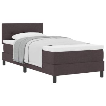 Boxspringbett mit Matratze Dunkelbraun 90x200 cm Stoff