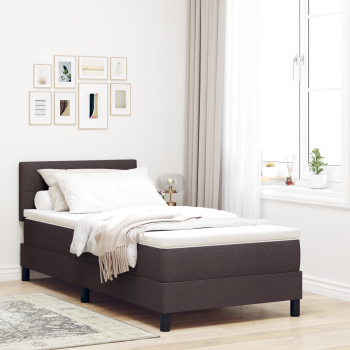 Boxspringbett mit Matratze Dunkelbraun 90x200 cm Stoff