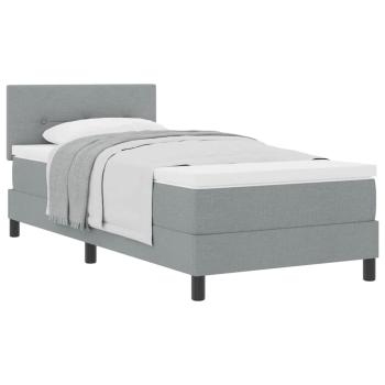 Boxspringbett mit Matratze Hellgrau 100x200 cm Stoff