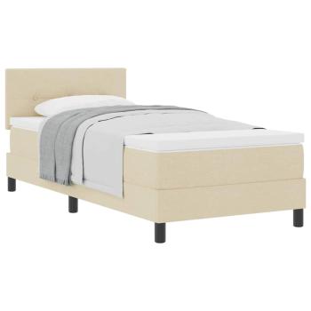 Boxspringbett mit Matratze Creme 100x200 cm Stoff