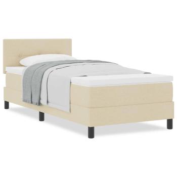 Boxspringbett mit Matratze Creme 100x200 cm Stoff