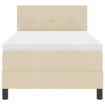 Boxspringbett mit Matratze Creme 100x200 cm Stoff
