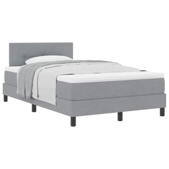 Boxspringbett mit Matratze Hellgrau 120x190 cm Stoff