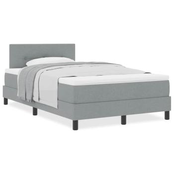 Boxspringbett mit Matratze Hellgrau 120x190 cm Stoff
