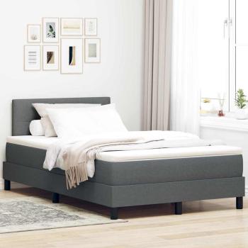 ARDEBO.de - Boxspringbett mit Matratze Dunkelgrau 120x190 cm Stoff
