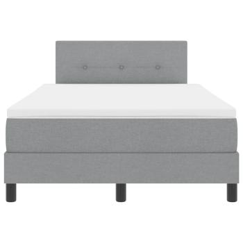Boxspringbett mit Matratze Hellgrau 120x200 cm Stoff