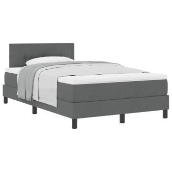 Boxspringbett mit Matratze Dunkelgrau 120x200 cm Stoff