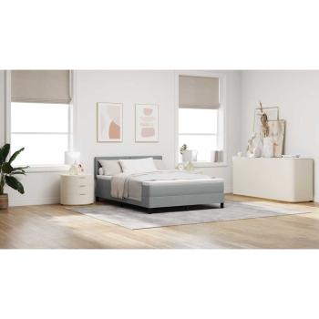 Boxspringbett mit Kopfteil Hellgrau 140 x 190 cm Stoff