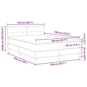Boxspringbett mit Matratze Schwarz 140x190 cm Stoff