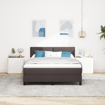 Boxspringbett mit Matratze Dunkelbraun 140x190 cm Stoff