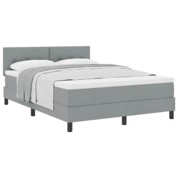 Boxspringbett mit Matratze Hellgrau 140x200 cm Stoff