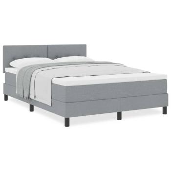 Boxspringbett mit Matratze Hellgrau 140x200 cm Stoff
