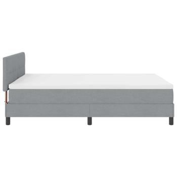 Boxspringbett mit Matratze Hellgrau 140x200 cm Stoff