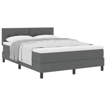 Boxspringbett mit Matratze Dunkelgrau 140x200 cm Stoff