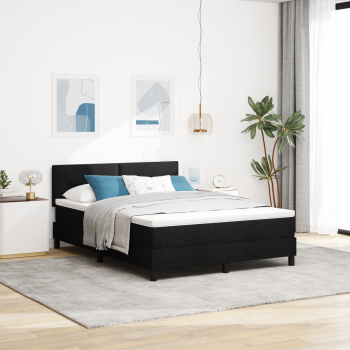 Boxspringbett mit Matratze Schwarz 160x200 cm Stoff