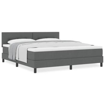 Boxspringbett mit Matratze Dunkelgrau 180x200 cm Stoff