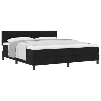 Boxspringbett mit Kopfteil Schwarz 180 x 200 cm Stoff