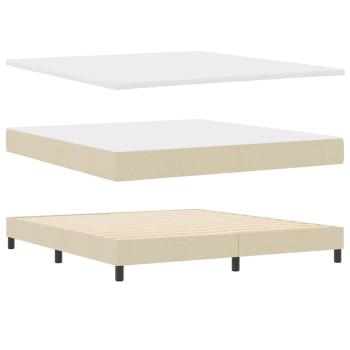 Boxspringbett mit Matratze Creme 180x200 cm Stoff