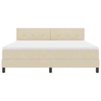 Boxspringbett mit Matratze Creme 180x200 cm Stoff