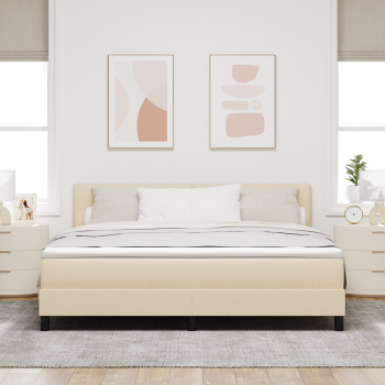 Boxspringbett mit Matratze Creme 180x200 cm Stoff