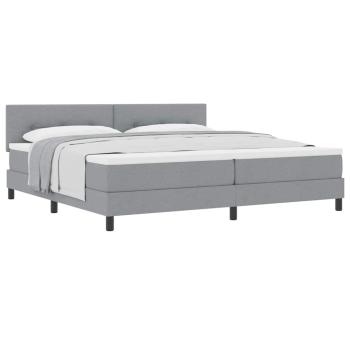 Boxspringbett mit Matratze Hellgrau 200x200 cm Stoff