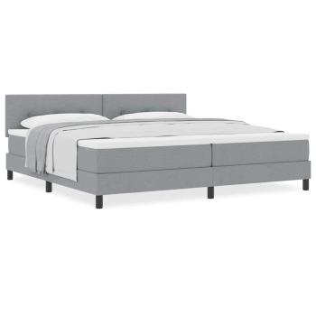 Boxspringbett mit Matratze Hellgrau 200x200 cm Stoff