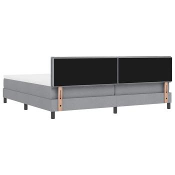 Boxspringbett mit Matratze Hellgrau 200x200 cm Stoff