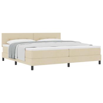 Boxspringbett mit Matratze Creme 200x200 cm Stoff