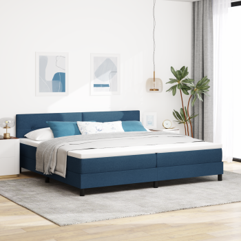 Boxspringbett mit Matratze Blau 200x200 cm Stoff